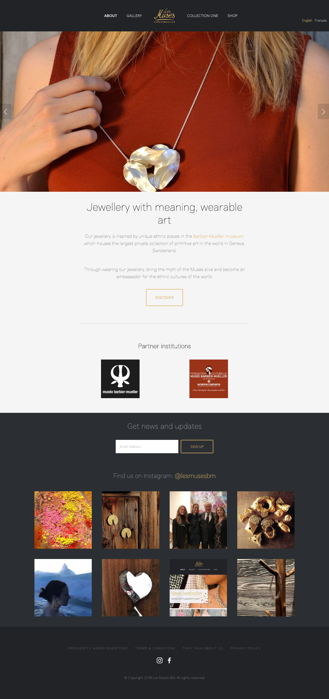 Les Muses BM website screenshot